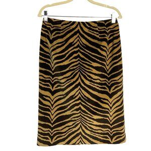 Talbots Animal Print Skirt, size 6, partially zips down the back, lined, vent